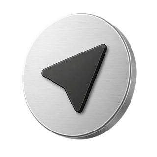 Dekoratives 3D-Icon mit einem Sendepfeil auf der Kontaktseite